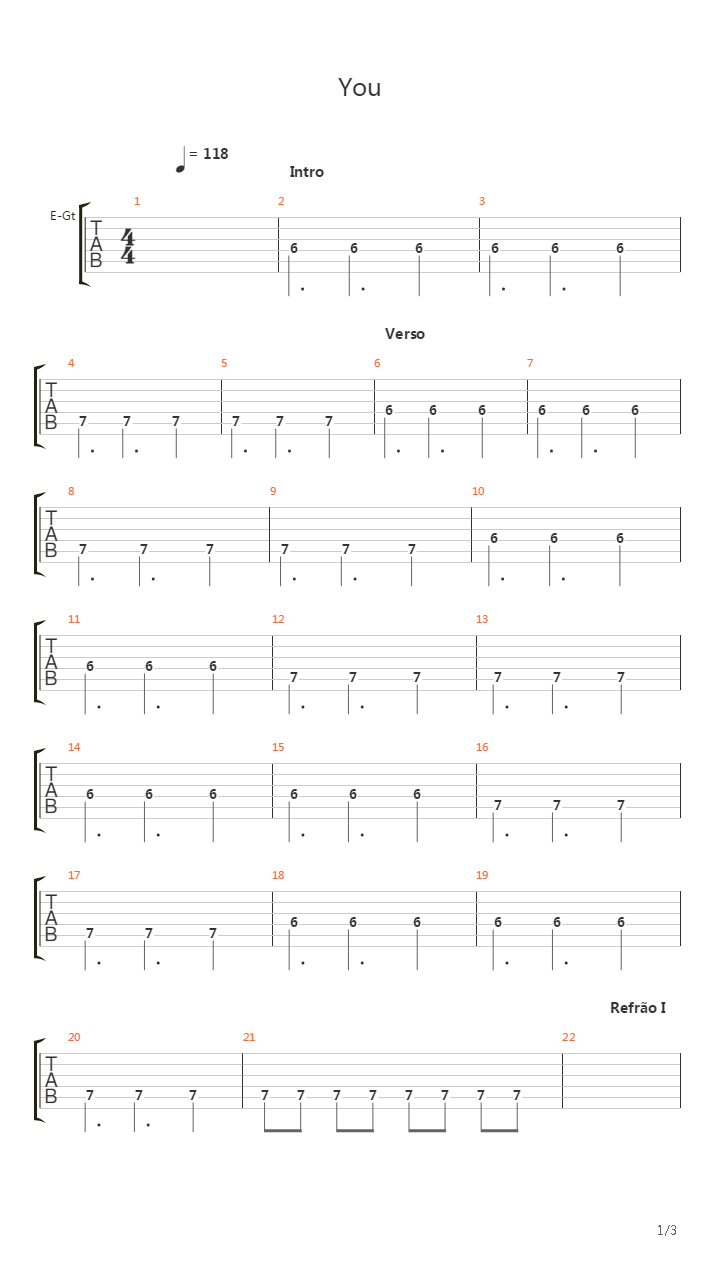 You吉他谱