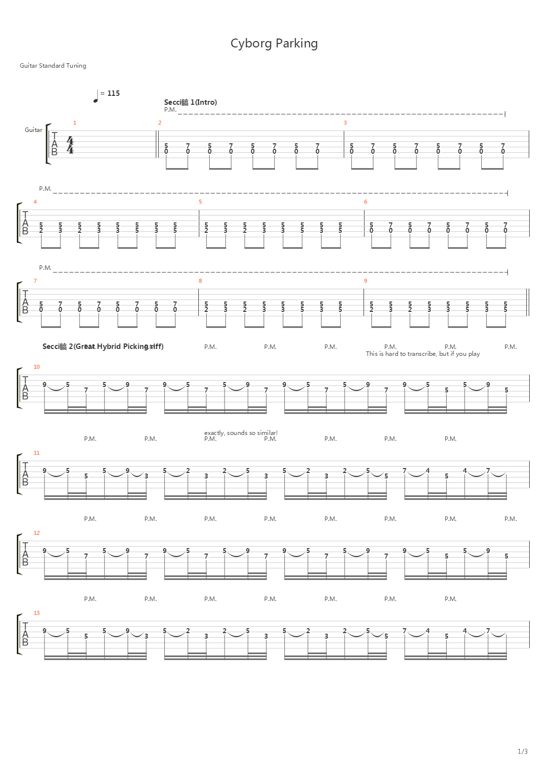 Cyborg Parking吉他谱