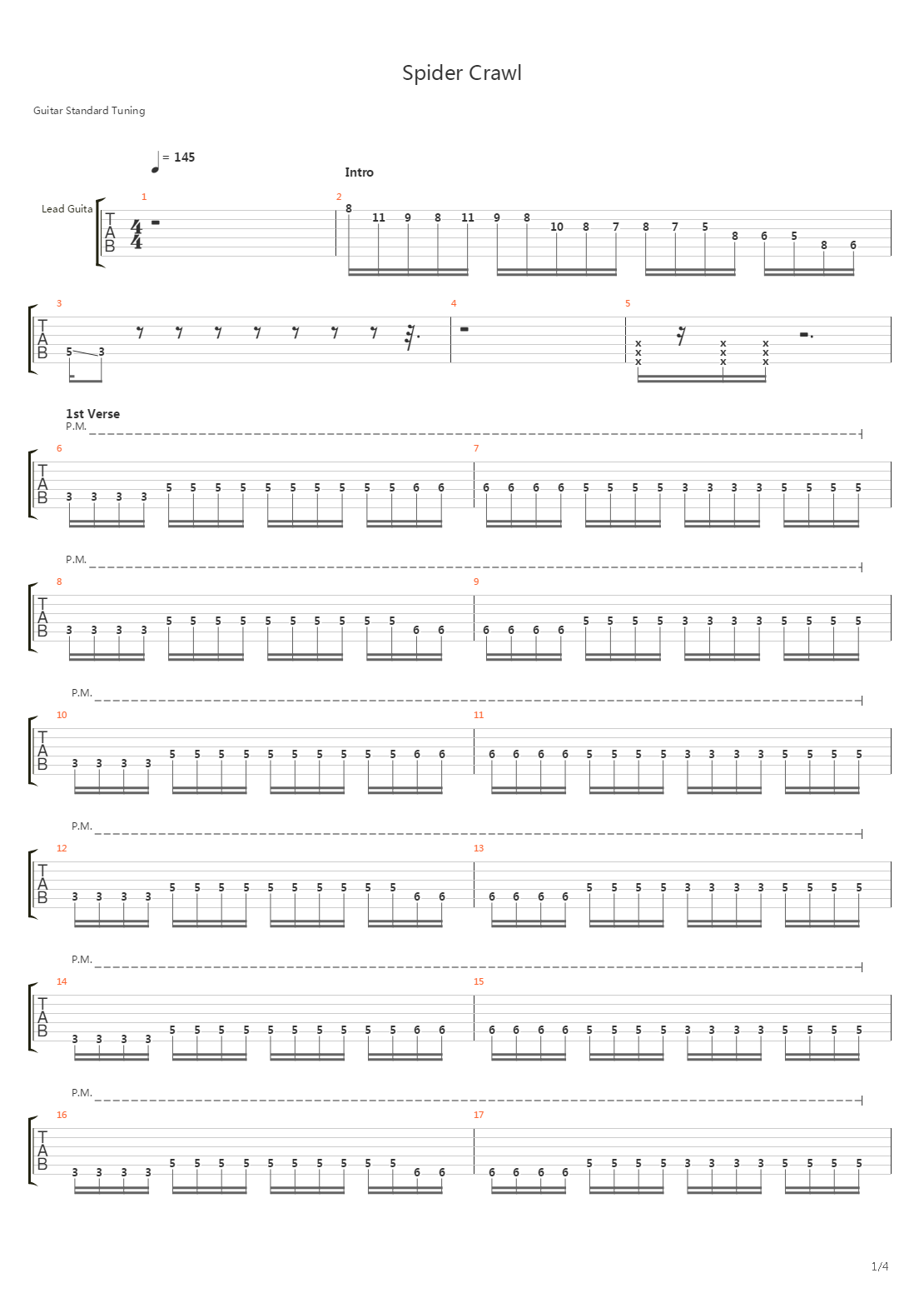Spider Crawl吉他谱