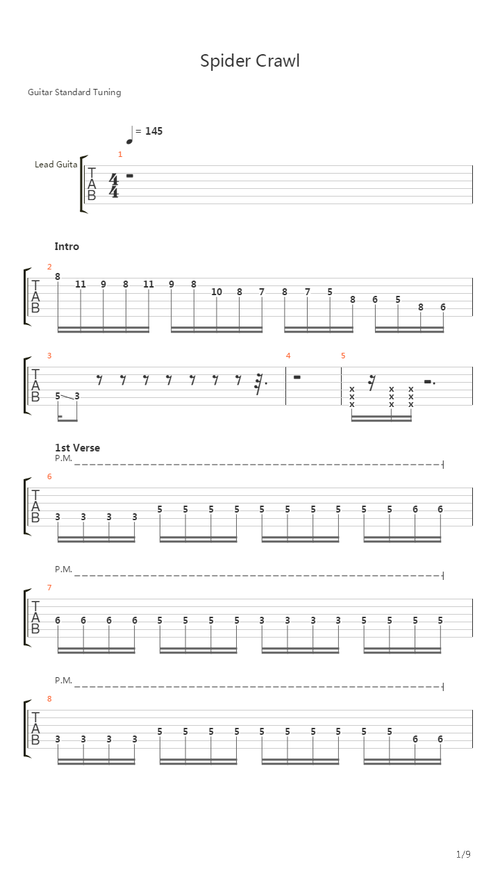 Spider Crawl吉他谱