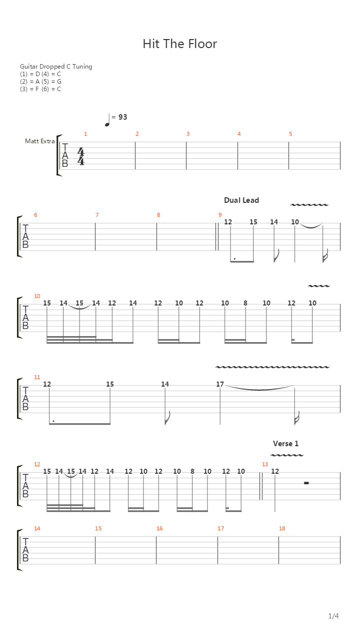 Hit The Floor吉他谱