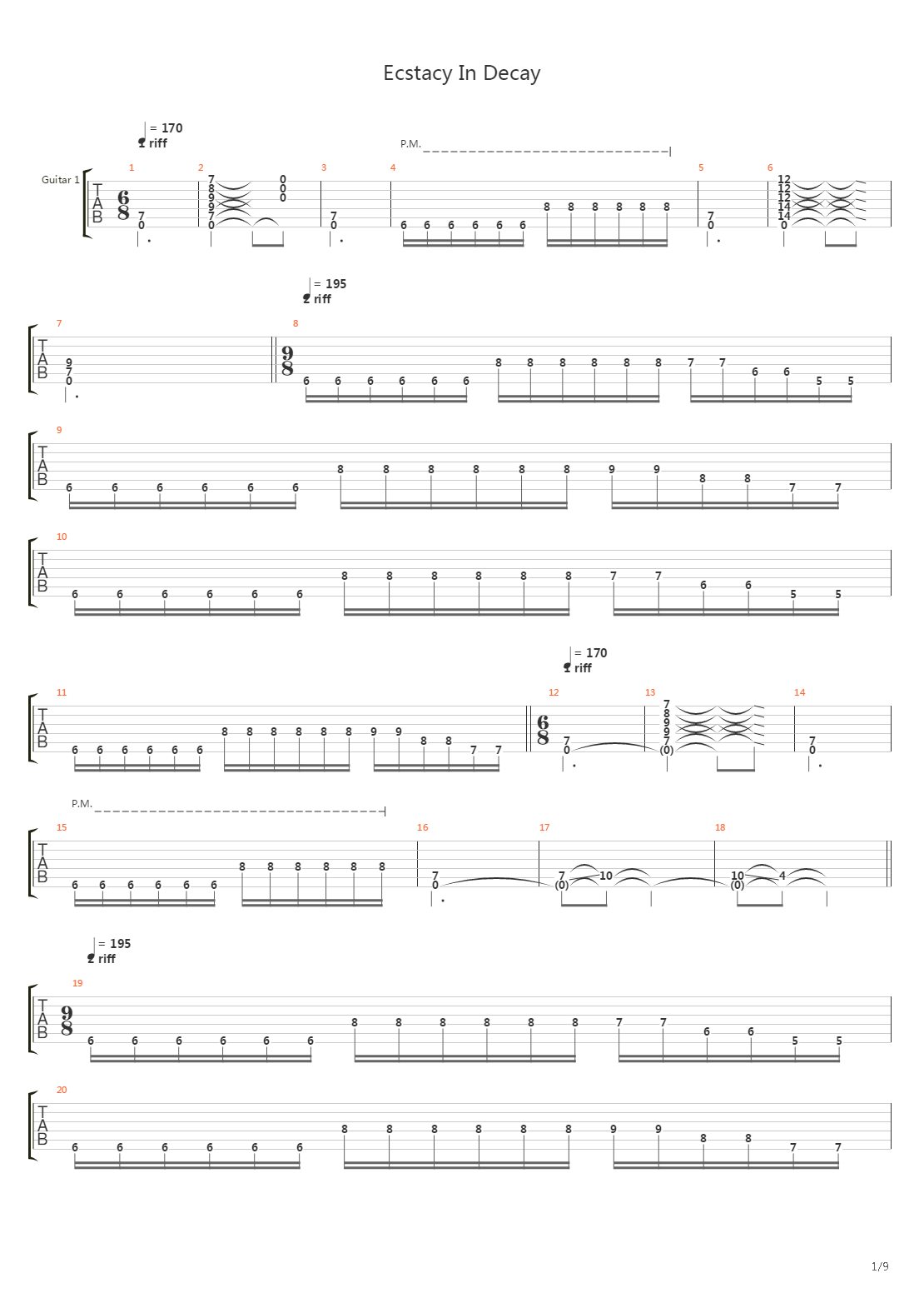 Ecstasy In Decay吉他谱