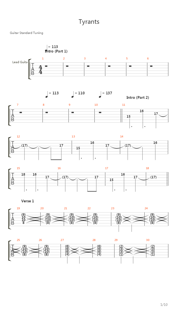 Tyrants吉他谱