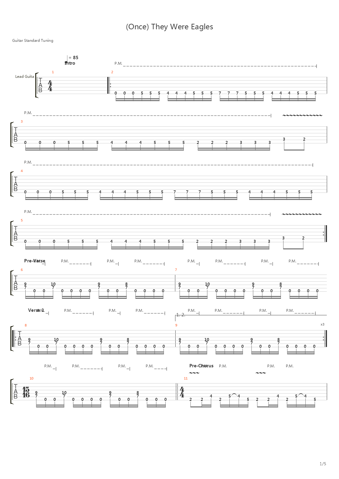 Once They Were Eagles吉他谱