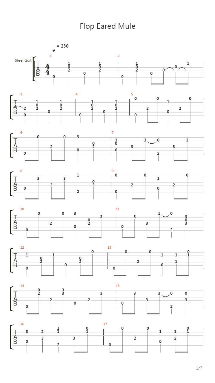 Flop Eared Mule吉他谱