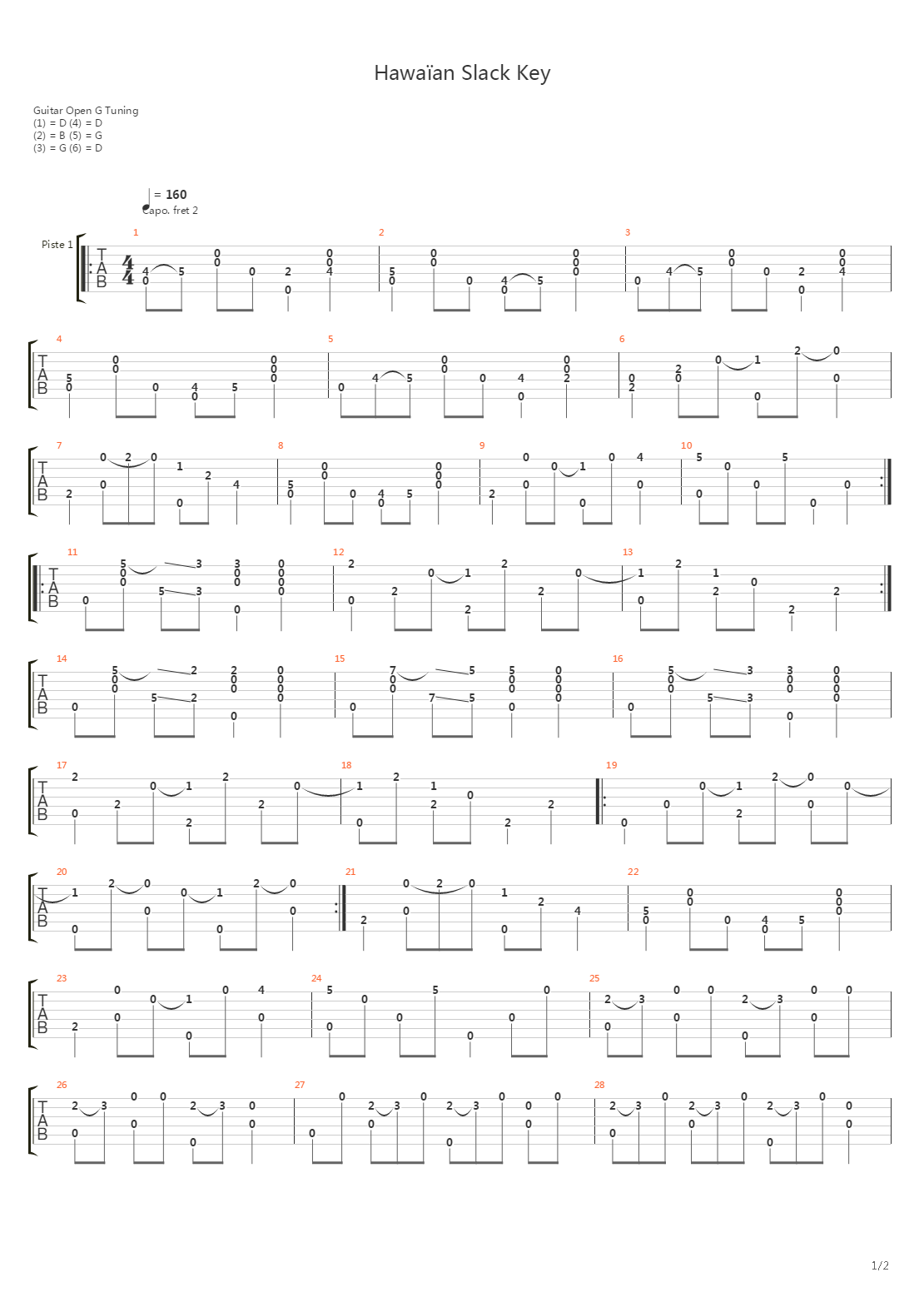 Hawaiian Slack Key吉他谱
