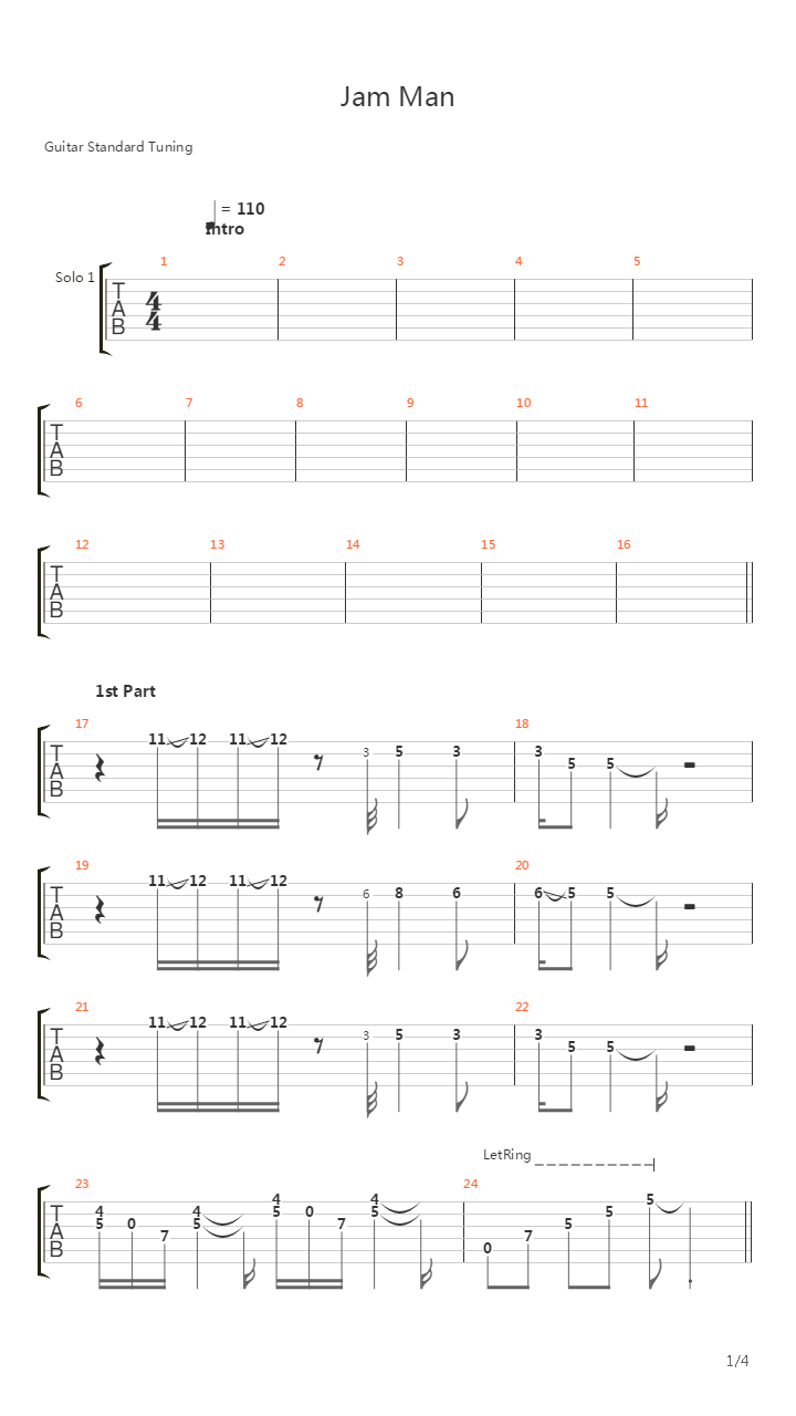 Jam Man吉他谱