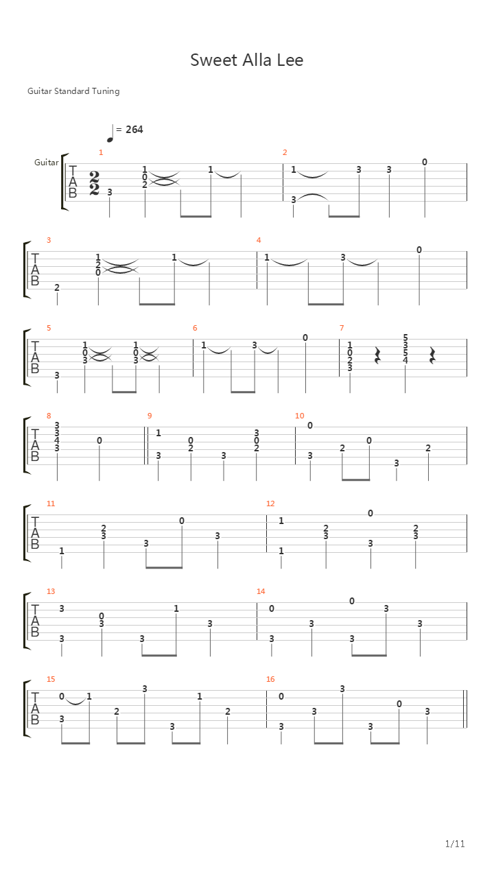 Sweet Alla Lee吉他谱