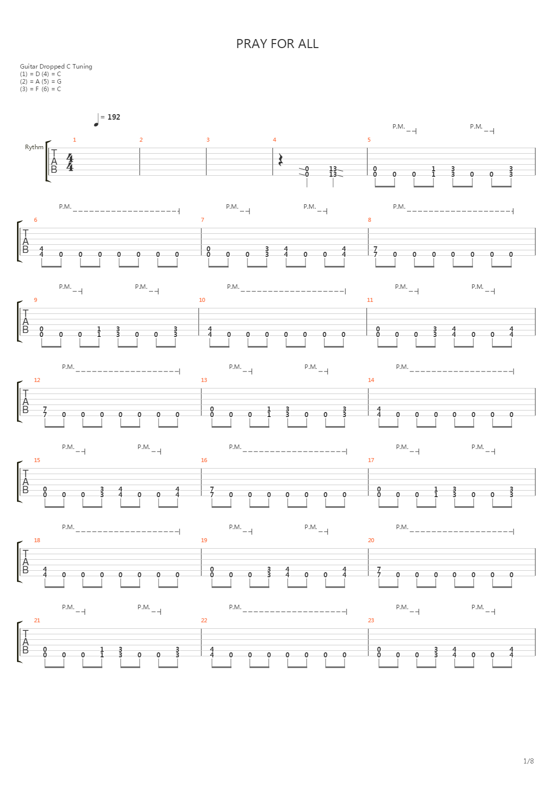 Pray For All吉他谱