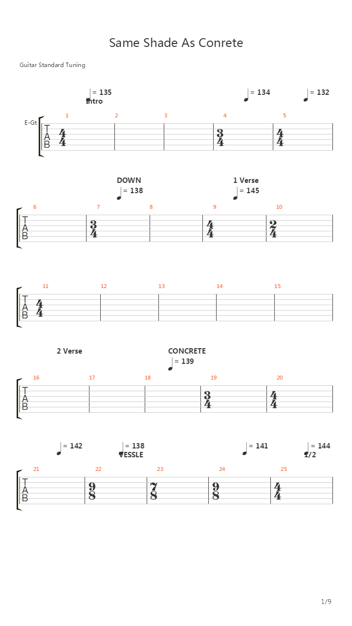 Same Shade As Concrete吉他谱