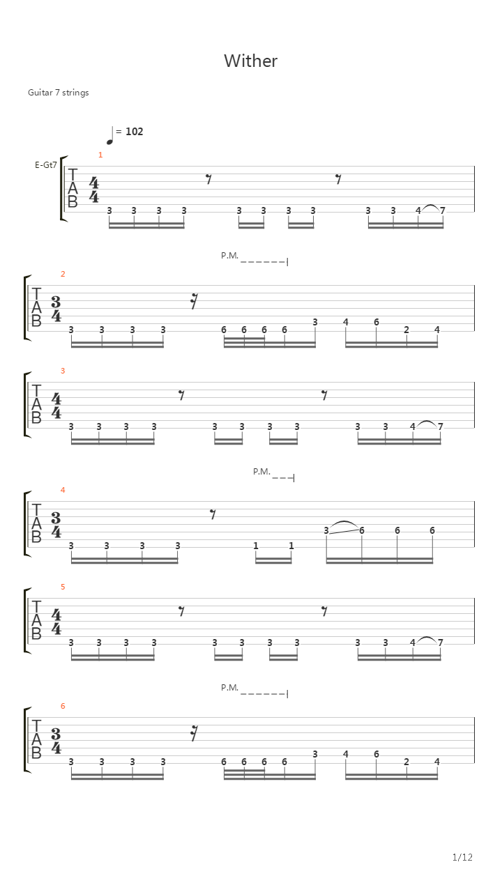 Wither吉他谱