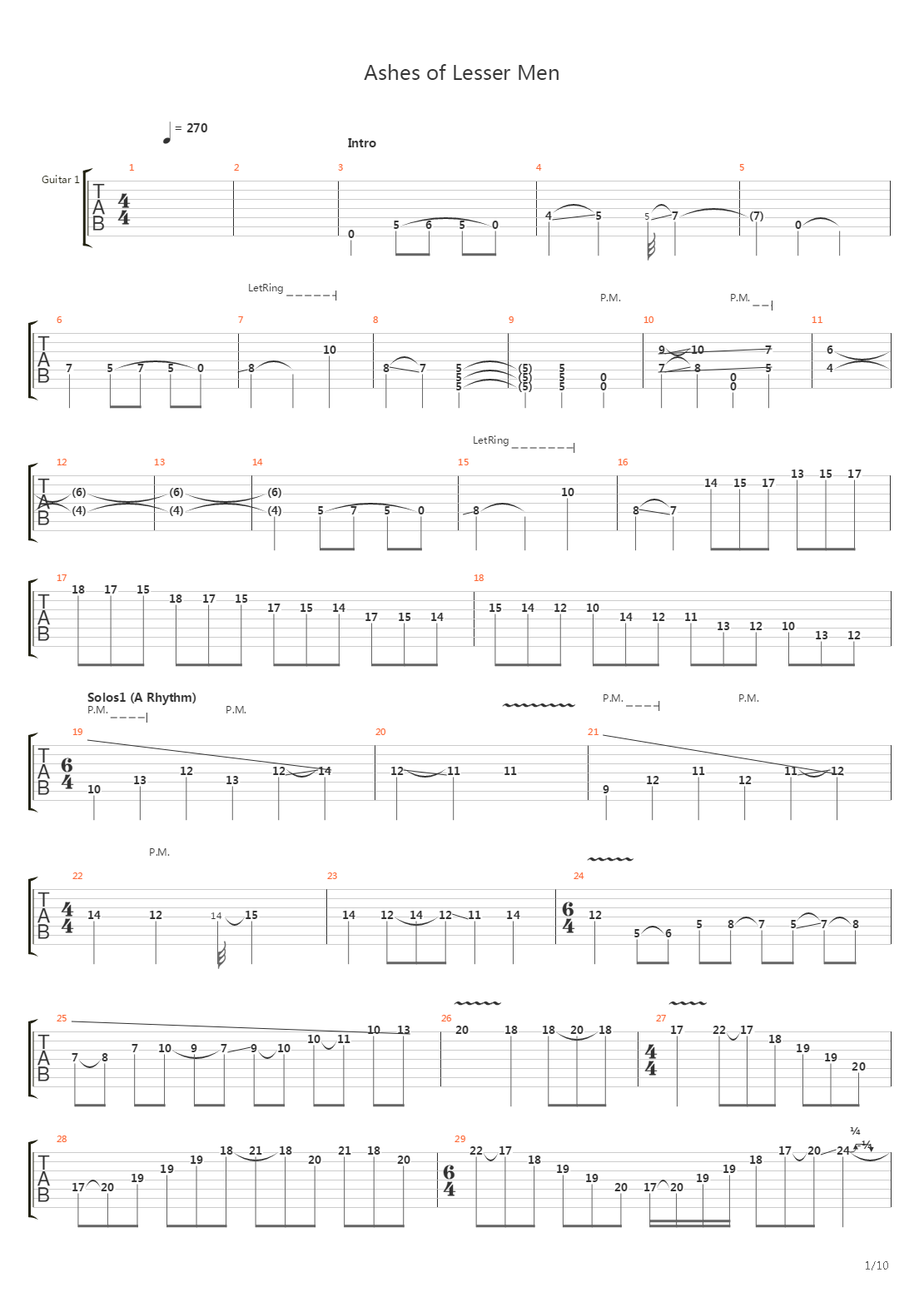 Ashes Of Lesser Men吉他谱