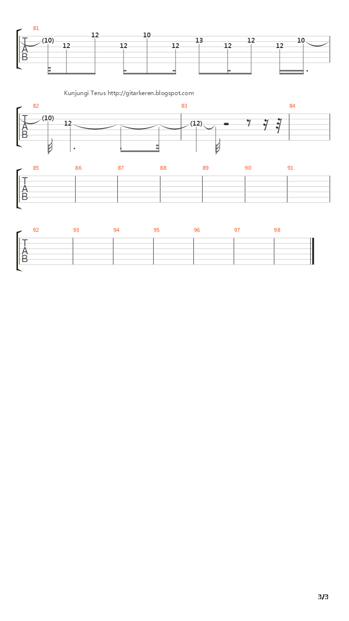9 Tahun吉他谱