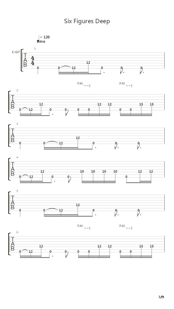 Six Figures Deep吉他谱