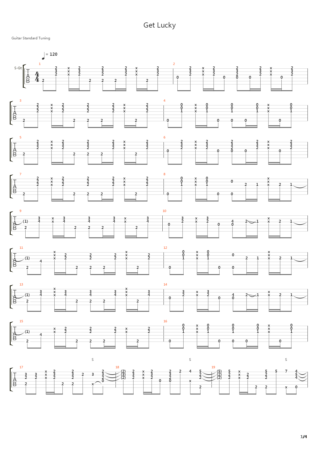 Get Lucky吉他谱
