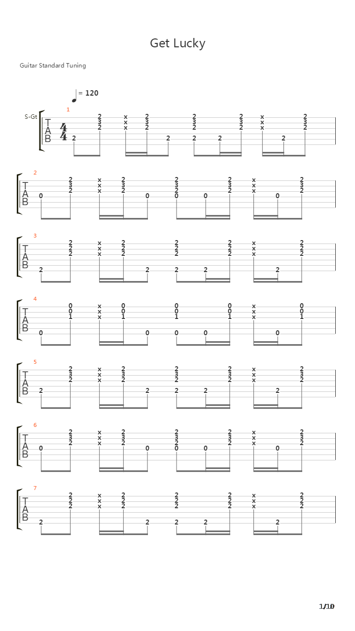 Get Lucky吉他谱