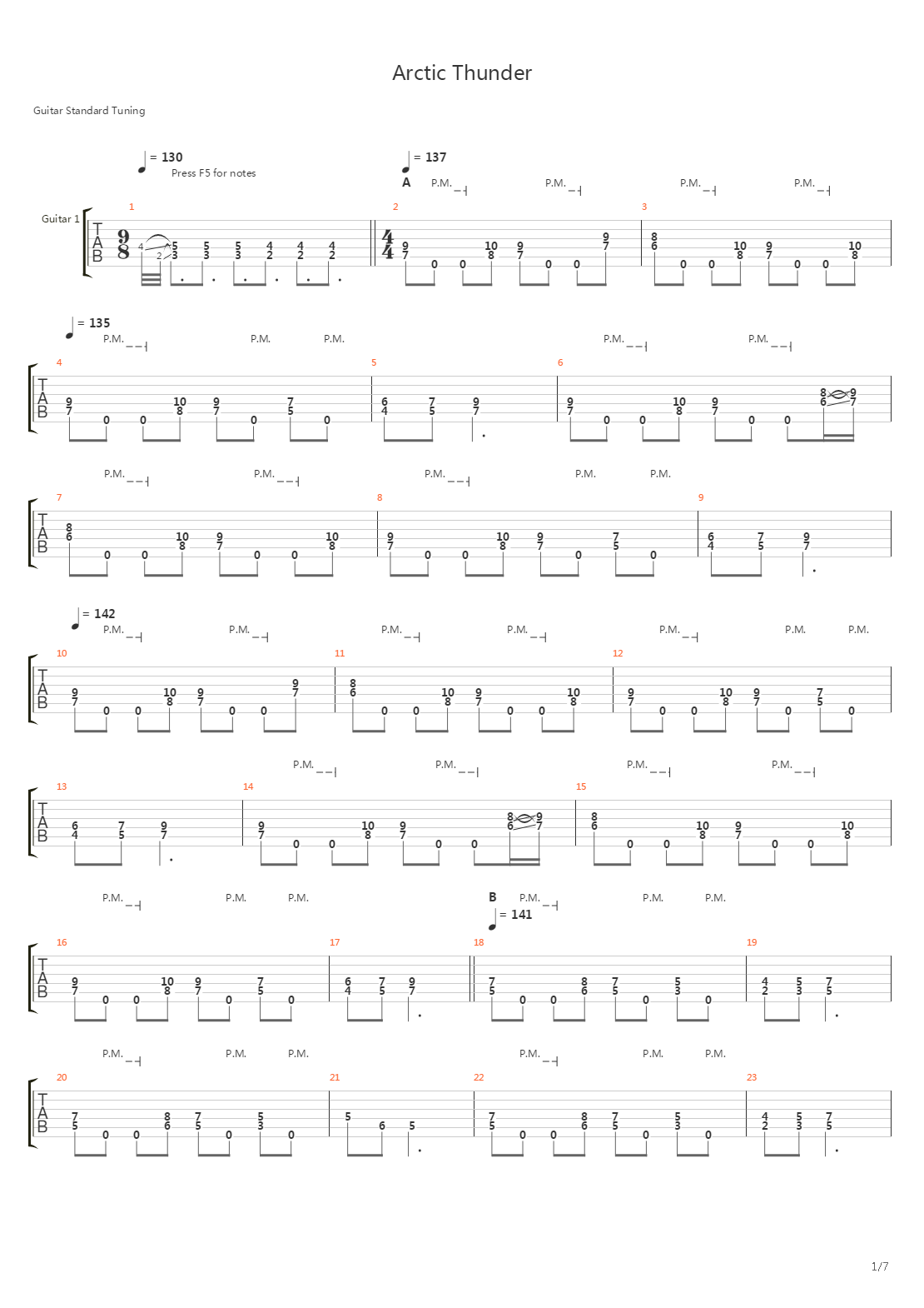 Arctic Thunder吉他谱