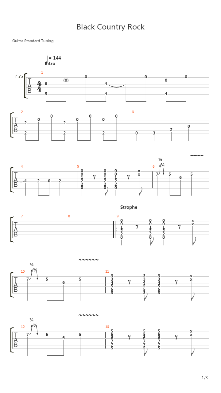 Black Country Rock吉他谱