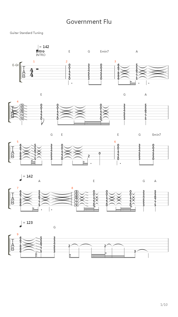 Government Flu吉他谱