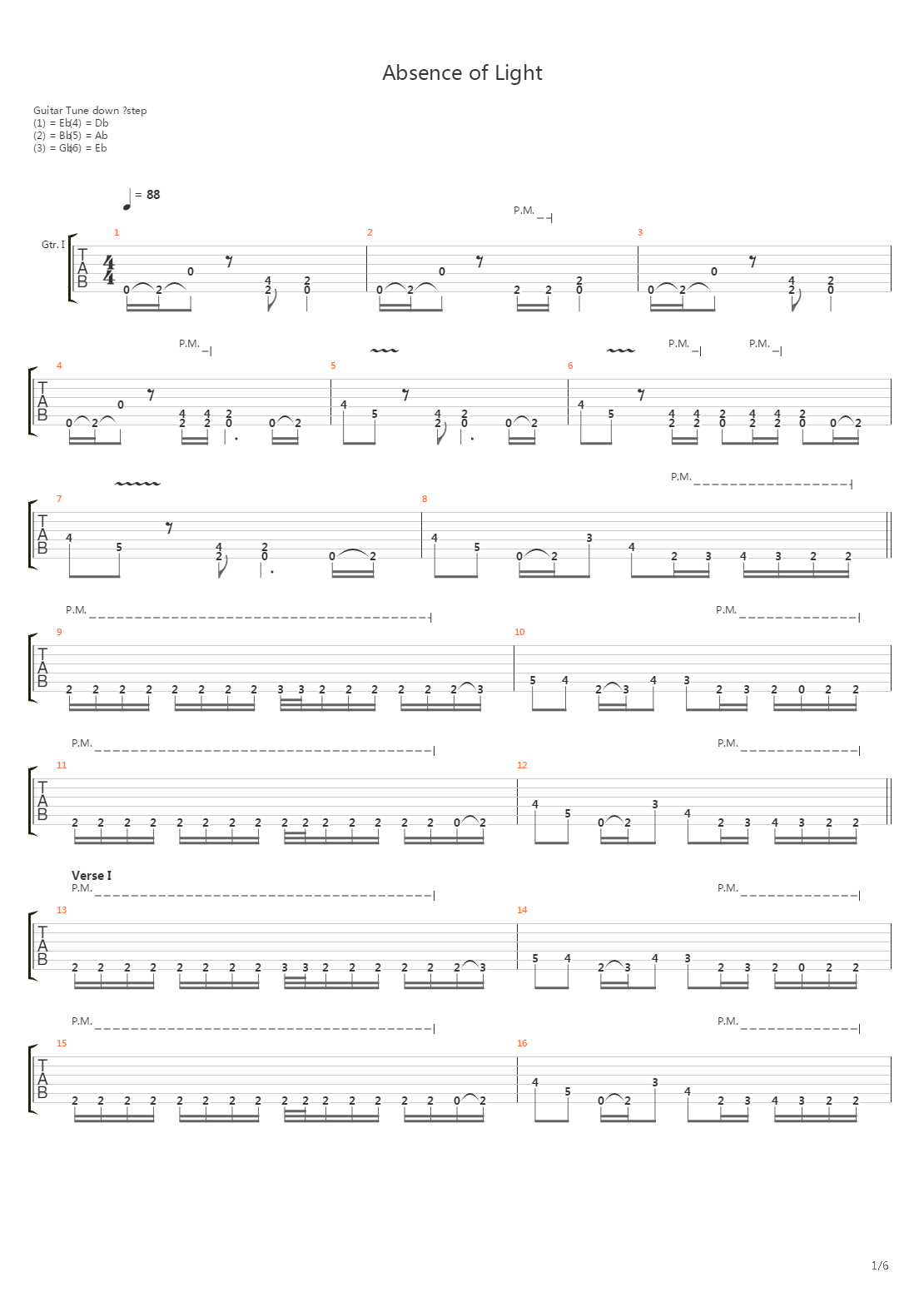 Absence Of Light吉他谱