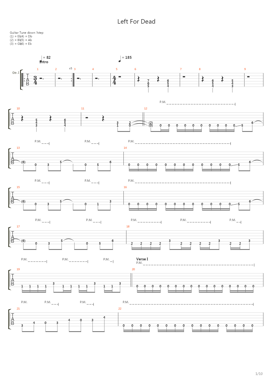 Left For Dead吉他谱