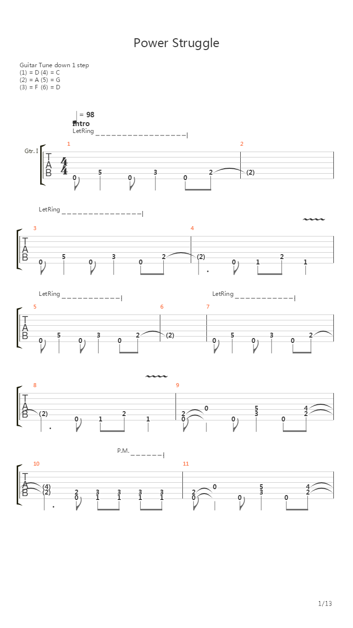 Power Struggle吉他谱