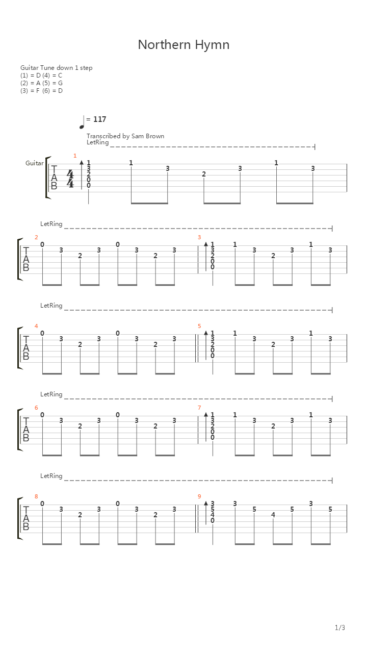 Northern Hymn吉他谱