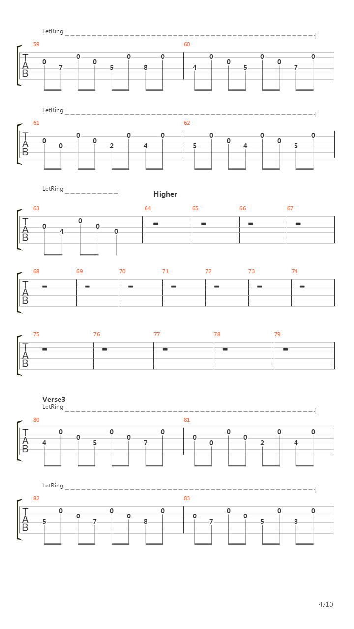 Higher吉他谱