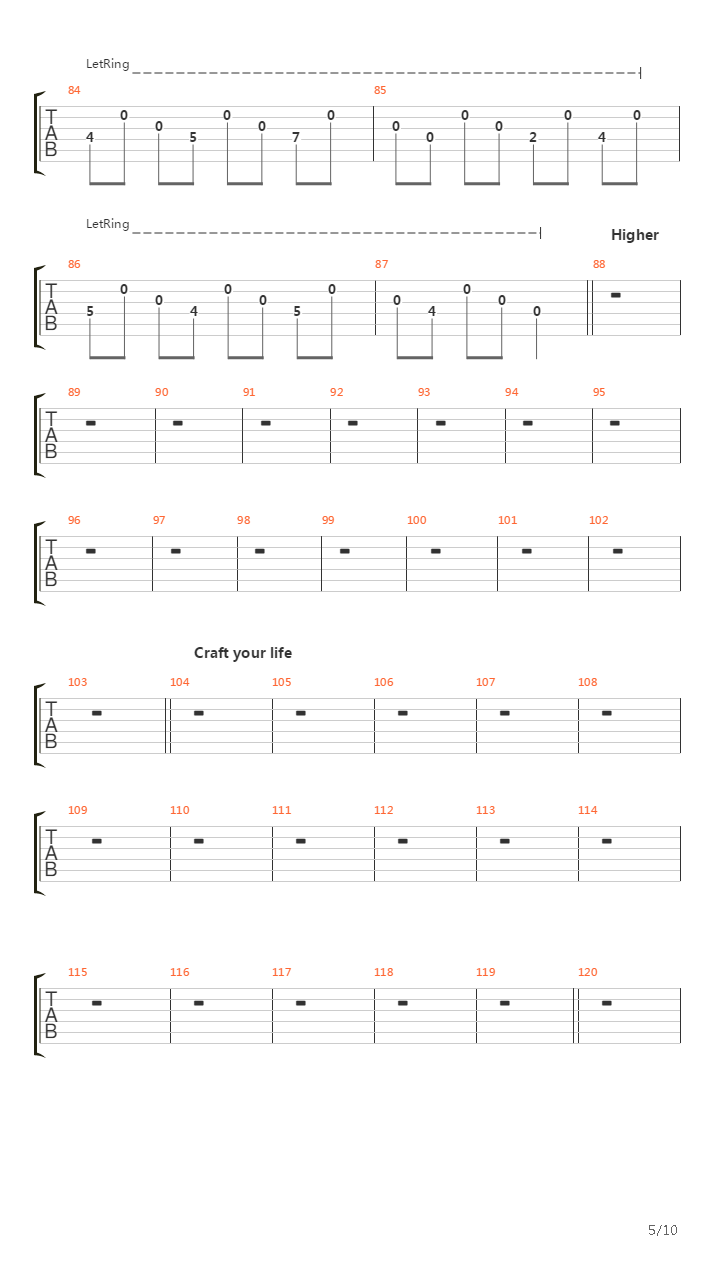 Higher吉他谱