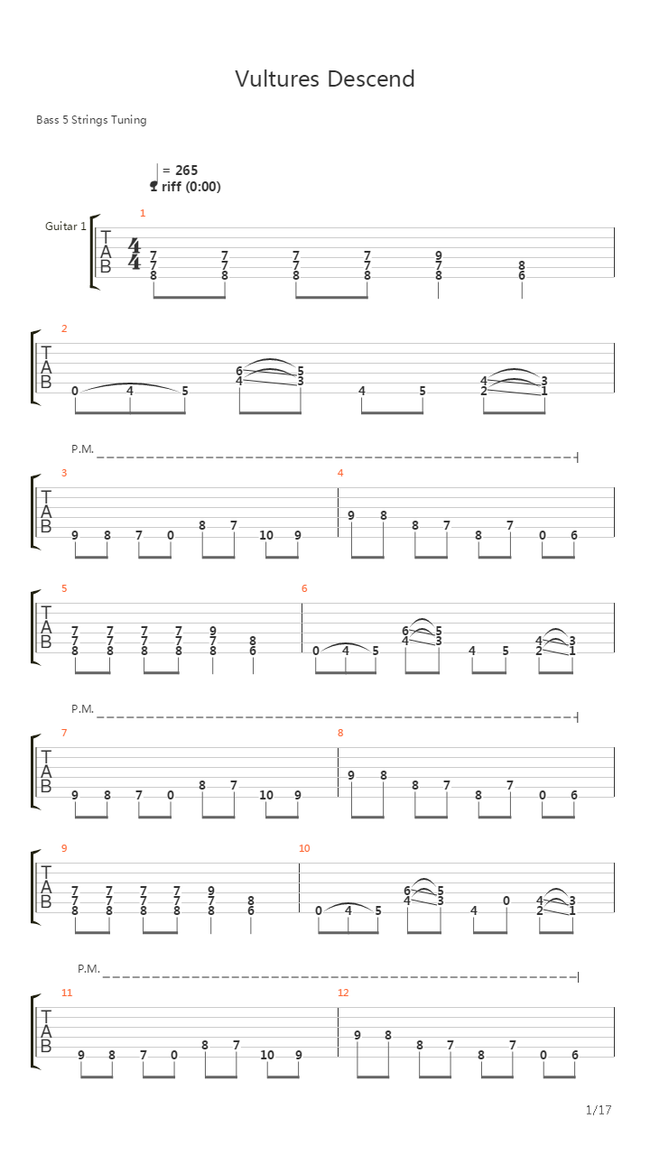 Vultures Descend吉他谱