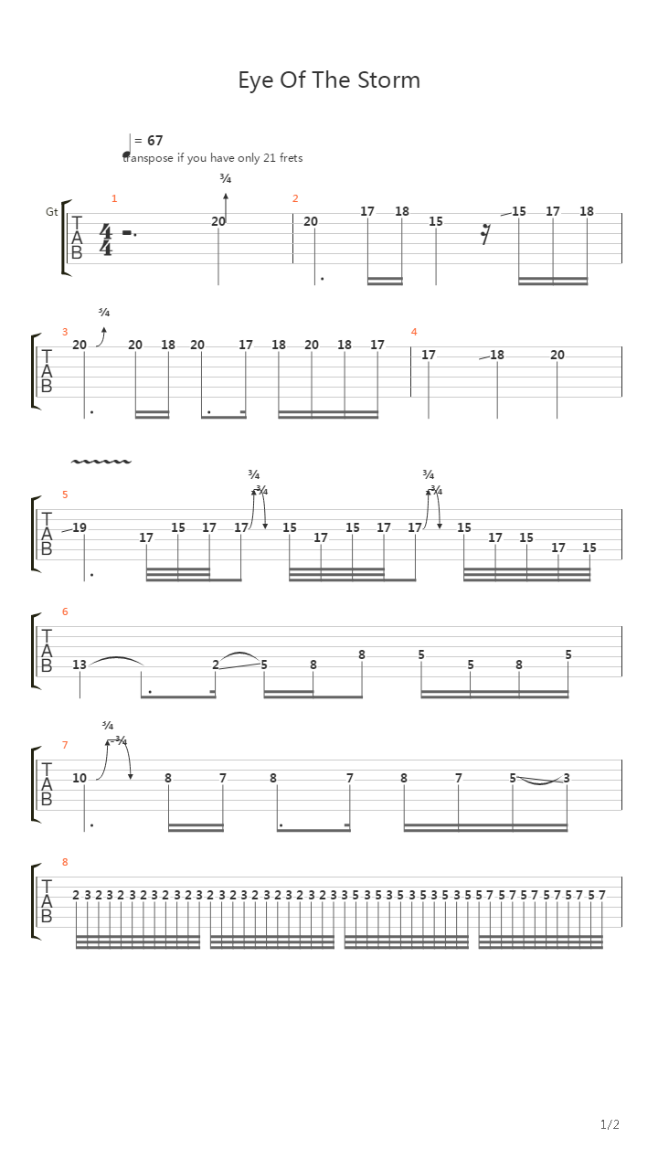 The Eye Of The Storm吉他谱
