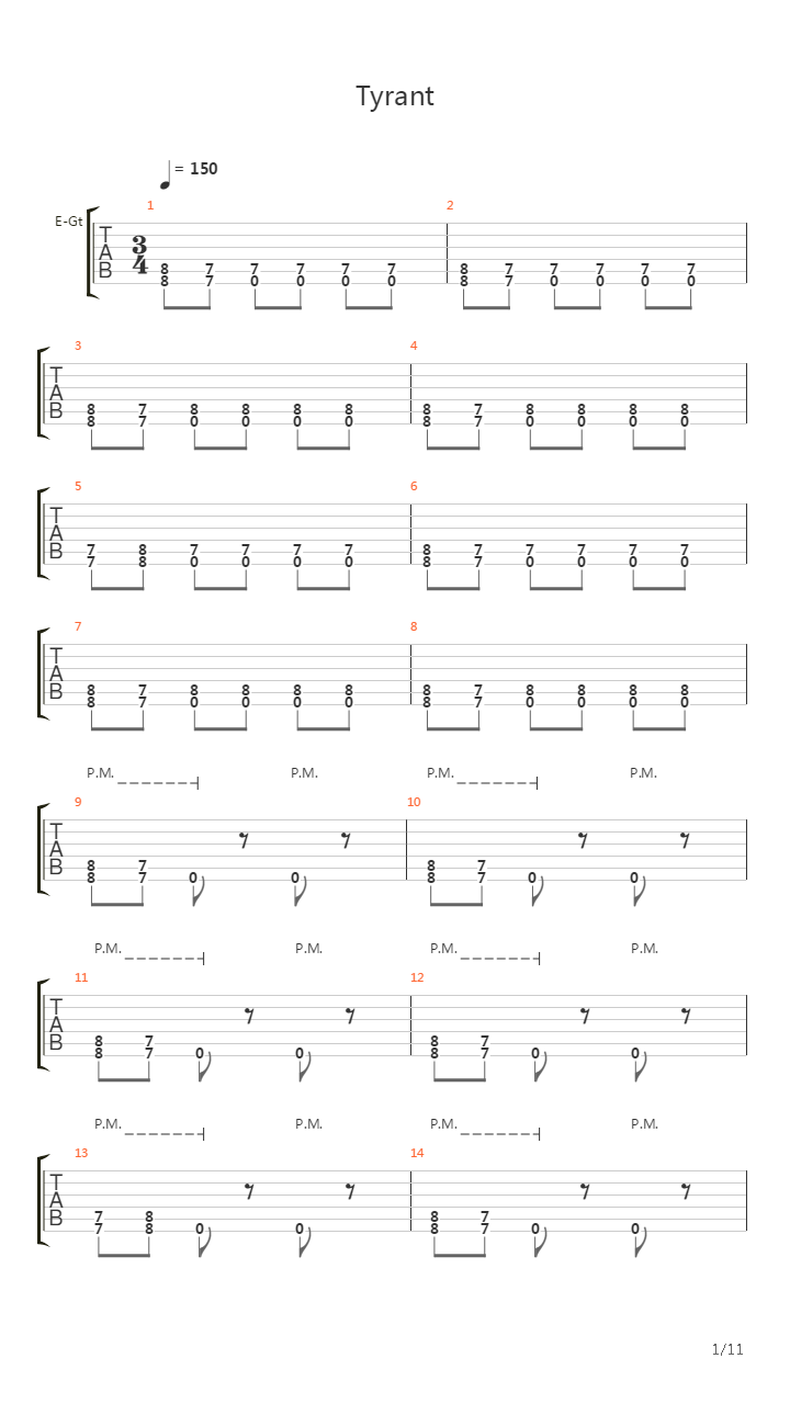 Tyrant吉他谱