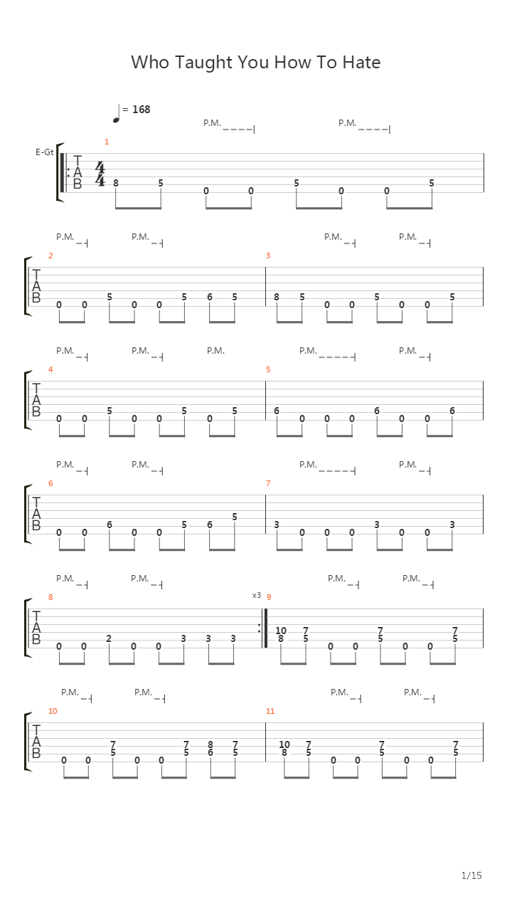 Who Taught You How To Hate吉他谱