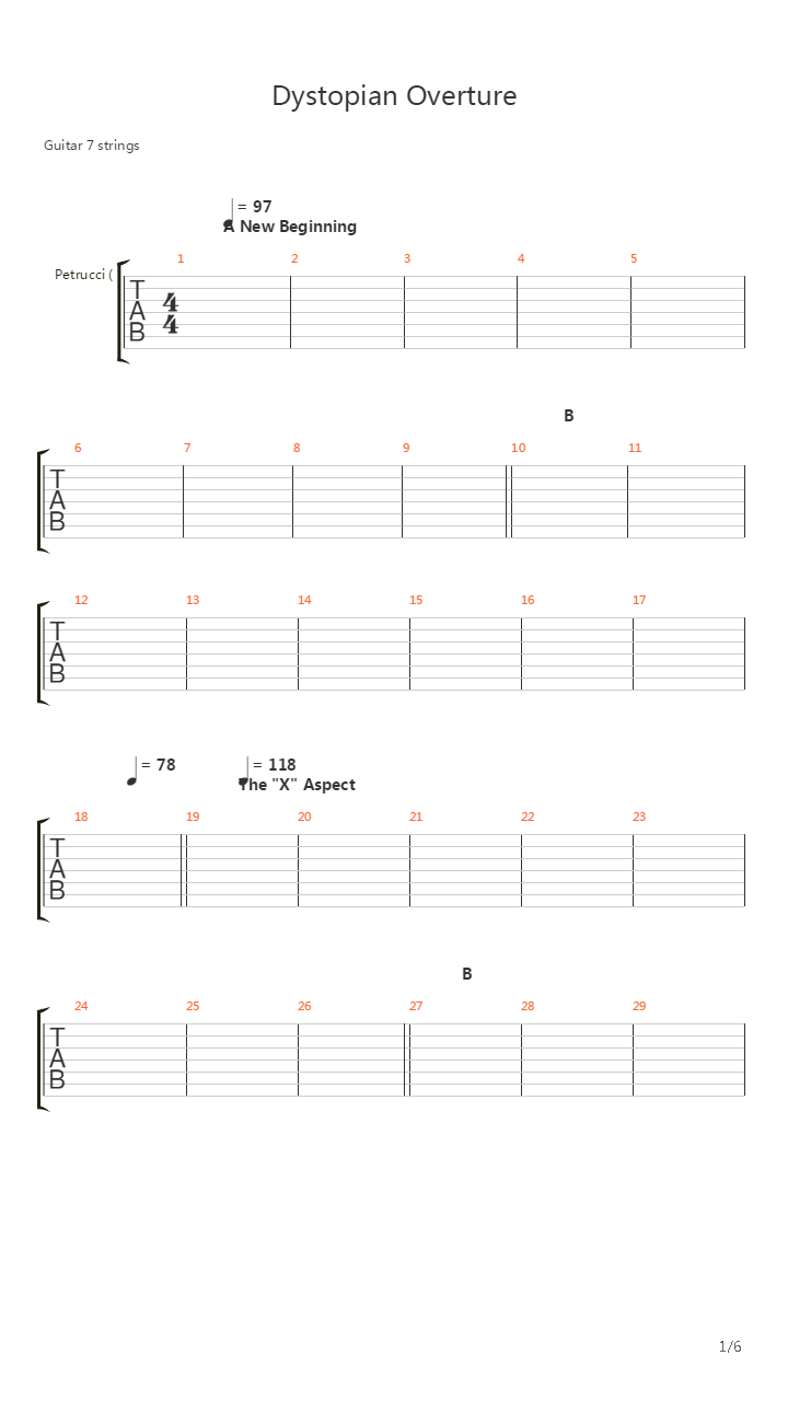 Dystopian Overture吉他谱