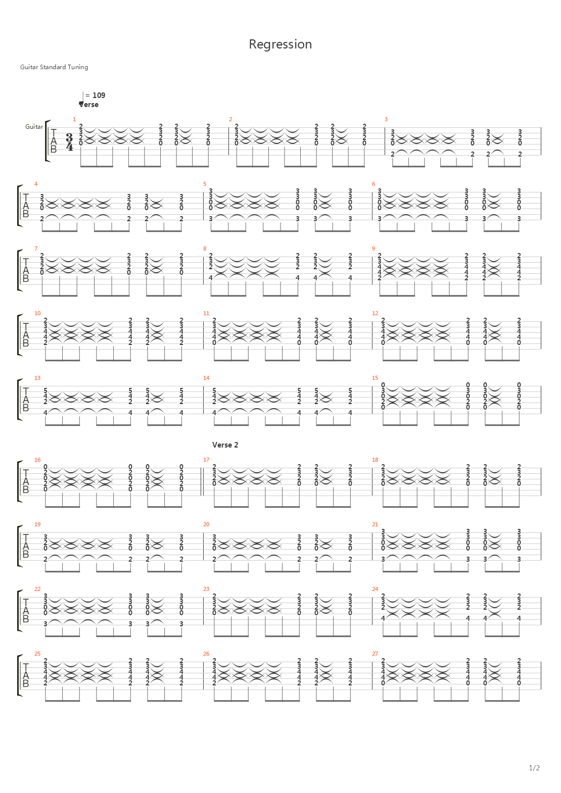 Regression吉他谱