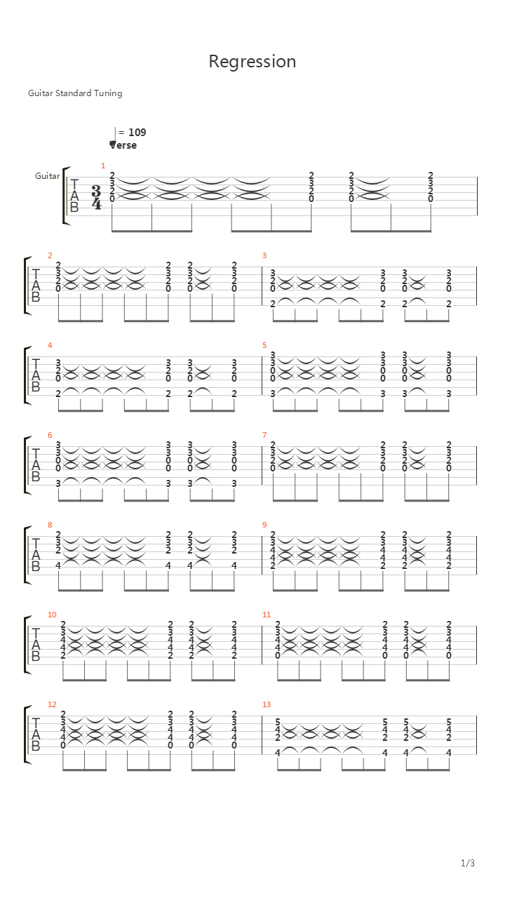 Regression吉他谱