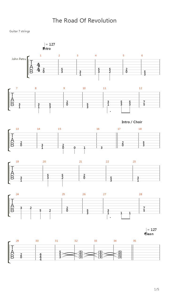 The Road To Revolution吉他谱