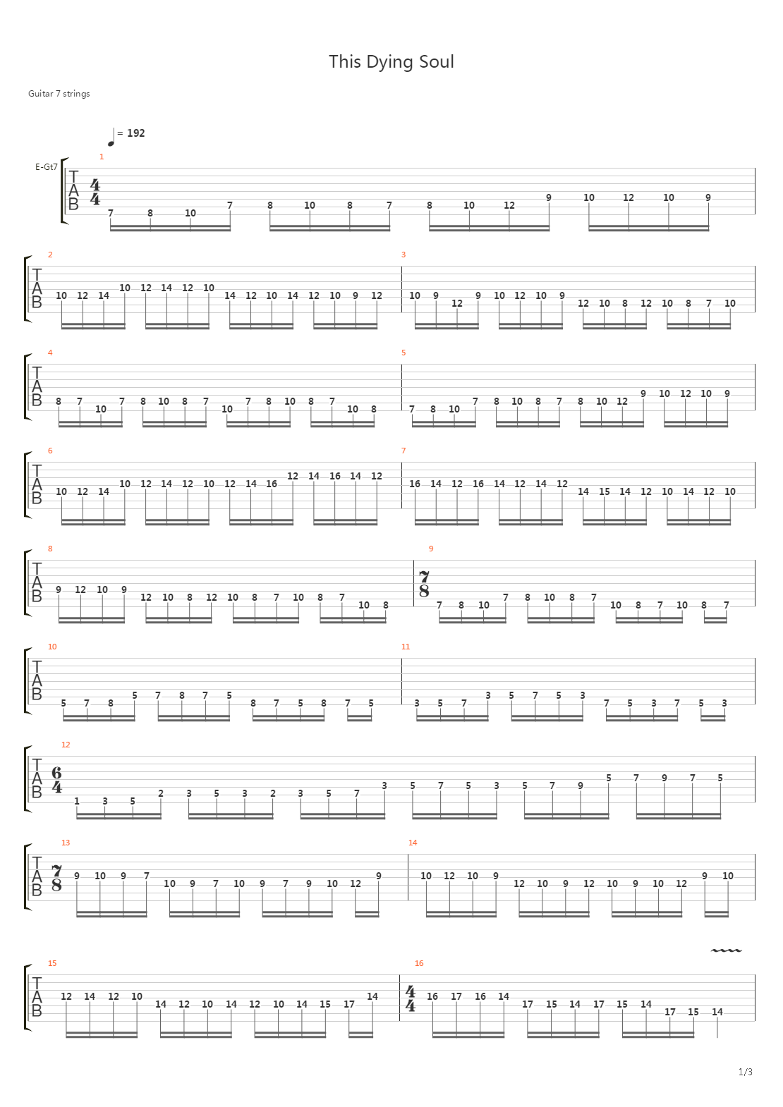 This Dying Soul吉他谱