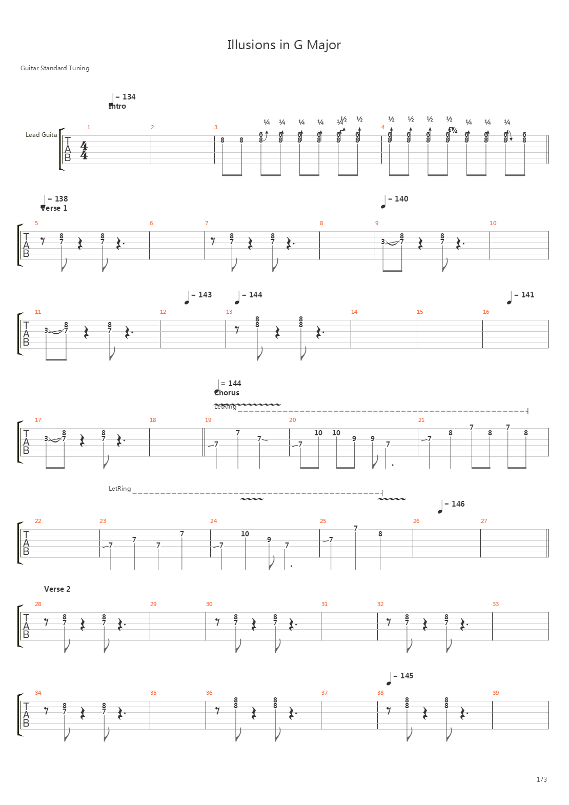 Illusions In G Major吉他谱