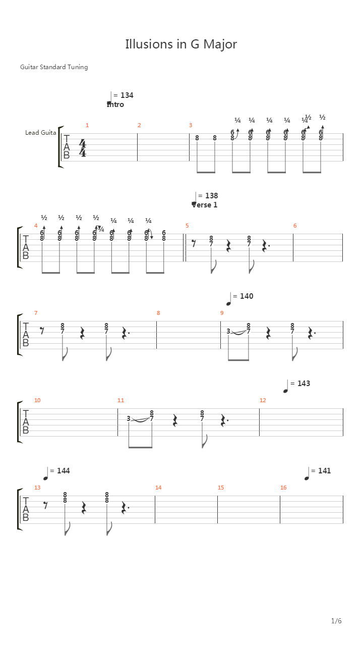 Illusions In G Major吉他谱