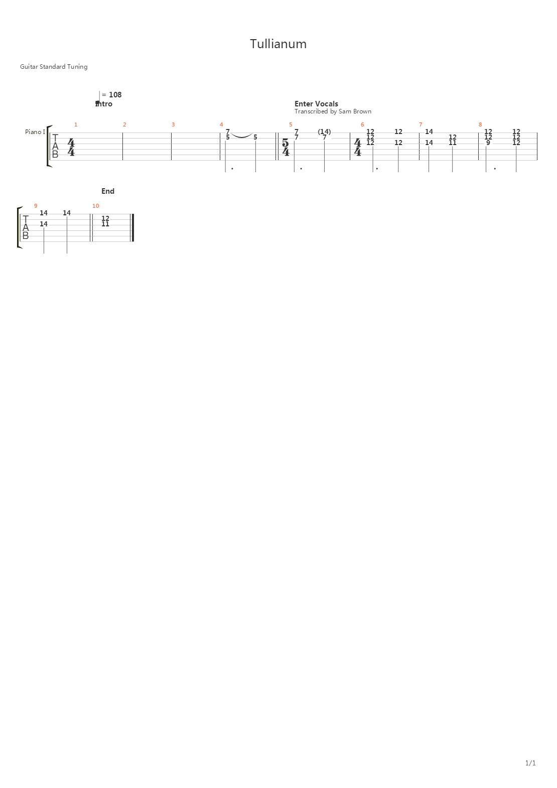 Tullianum吉他谱