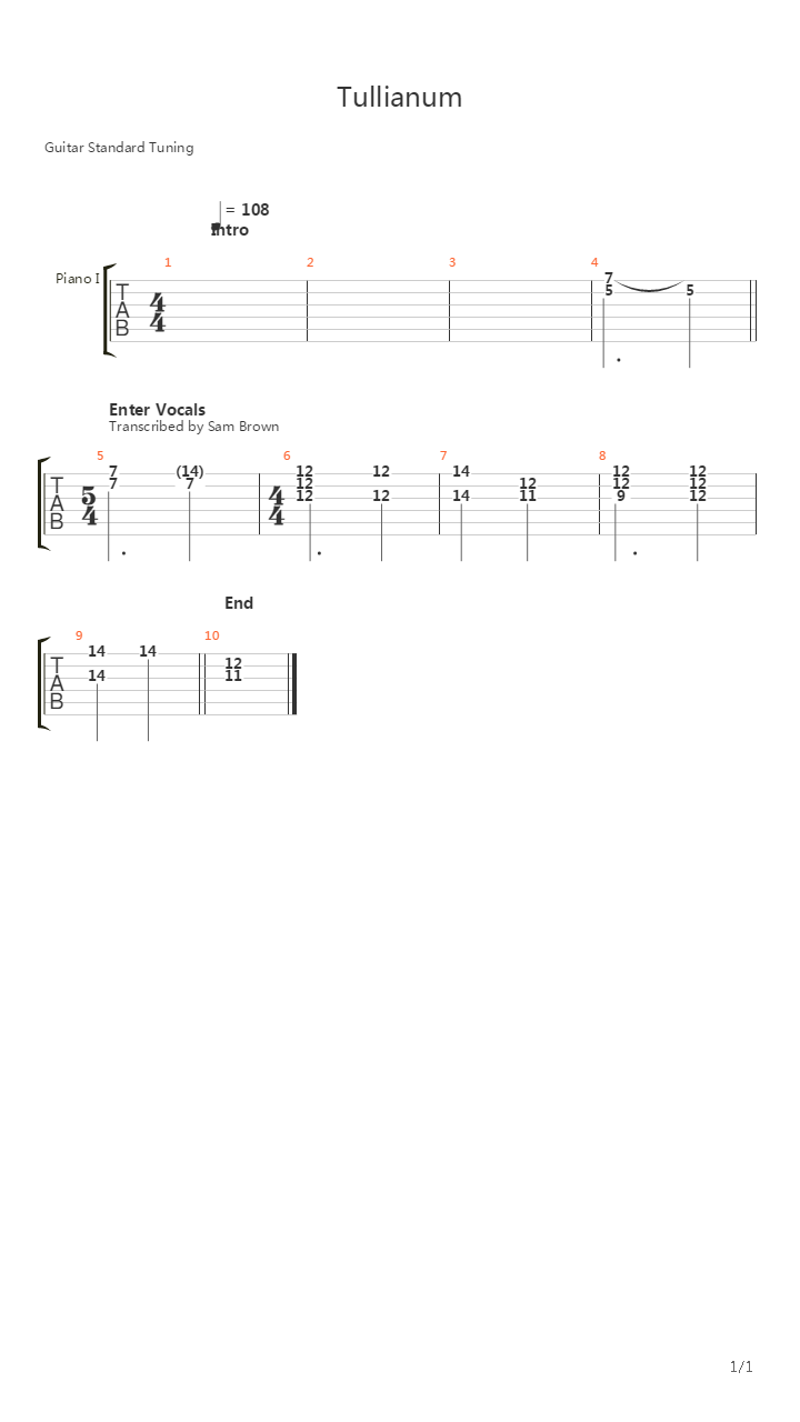 Tullianum吉他谱