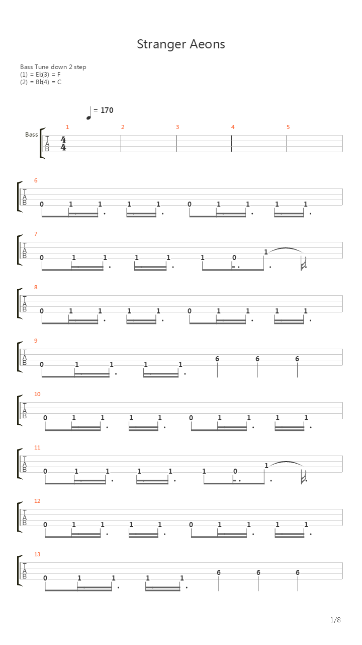 Stranger Aeons吉他谱