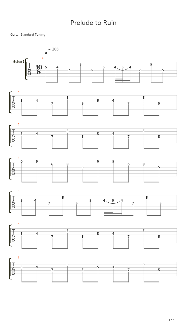 Prelude To Ruin吉他谱