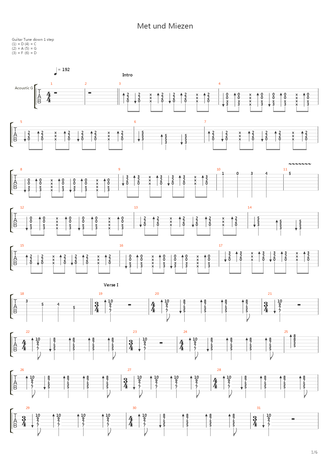 Met Und Miezen吉他谱
