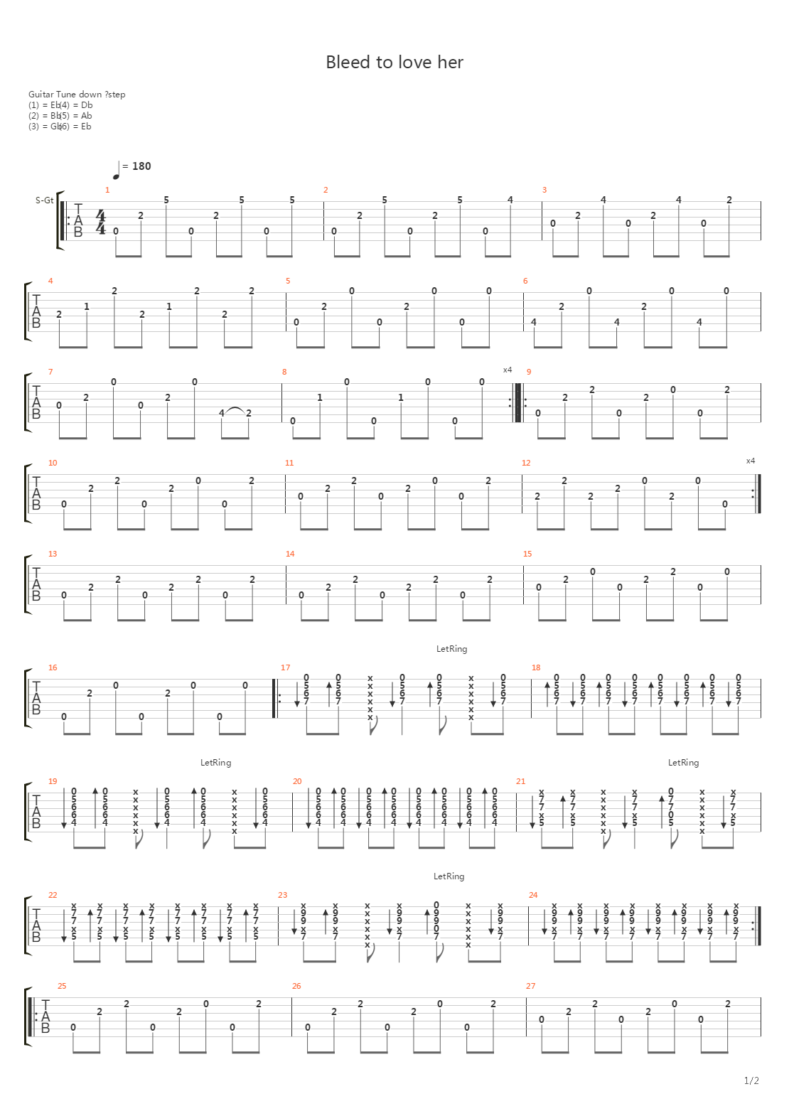 Bleed To Love Her吉他谱