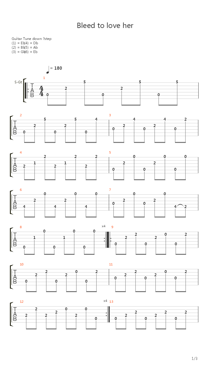 Bleed To Love Her吉他谱