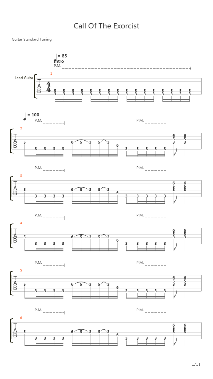 Call Of The Exorcist吉他谱