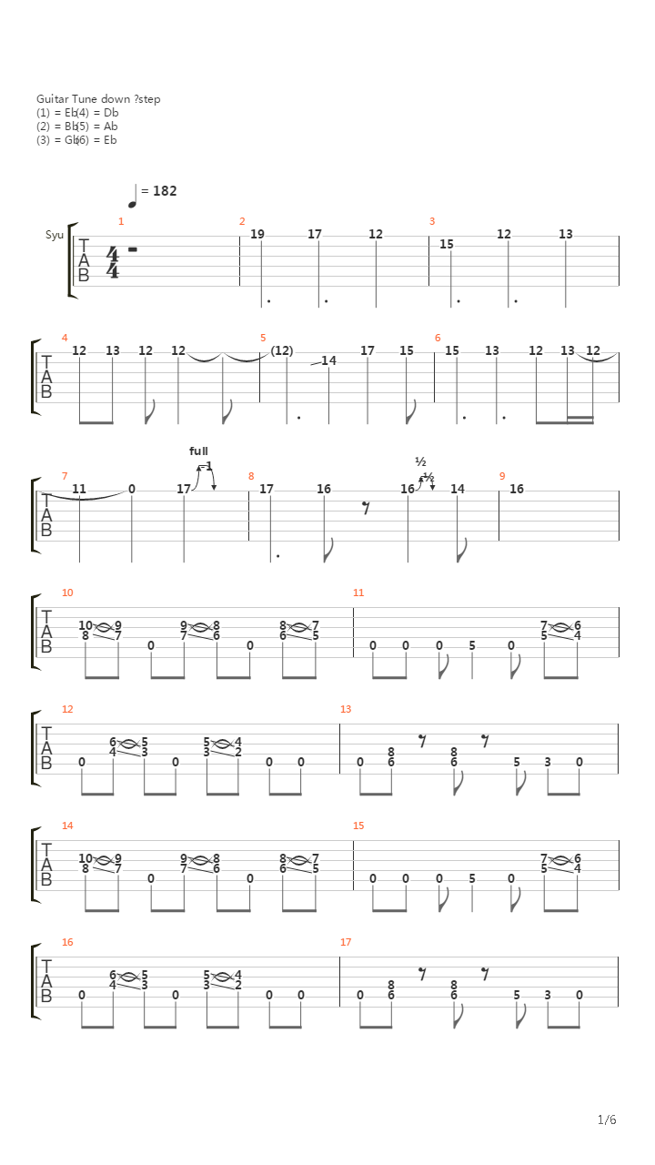 Syu Demonstration 1吉他谱