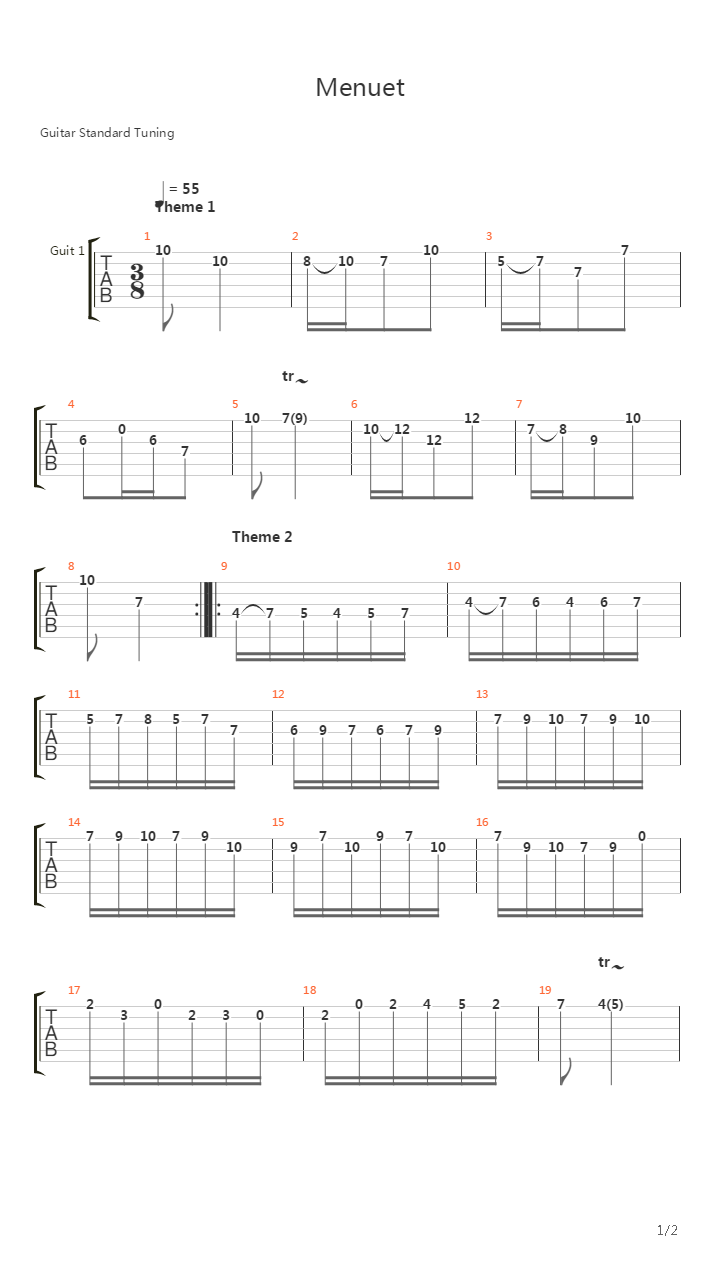 Menuet Duet吉他谱